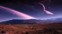 Stars planets rings digital art science fiction wallpaper