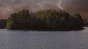 Water landscapes forest storm lakes lightning wallpaper
