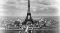 Eiffel tower paris black and white retro art wallpaper