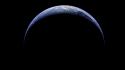 Outer space planets earth crescent wallpaper
