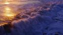 Water waves sunlight panorama seascapes wallpaper