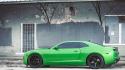 Chevrolet camaro profile vossen green wheels rims wallpaper