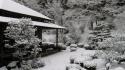Japan snow garden asia wallpaper