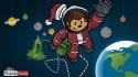 Outer space astronauts christmas monkeys thinkgeek wallpaper