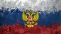Russia russian federation flags eagles emblems wallpaper