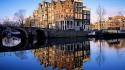 Cityscapes netherlands holland amsterdam reflections wallpaper