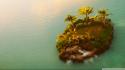 Nature trees islands tilt-shift palm sea wallpaper