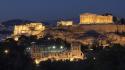 Night greece athens acropolis parthenon wallpaper
