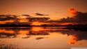 Sunset nature orange lakes reflections wallpaper