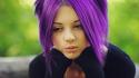 Women purple hair piercings wallpaper