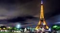 Eiffel tower paris night lights france wallpaper