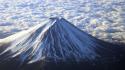 Japan mountains clouds landscapes nature snow mount fuji wallpaper