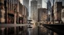 Cityscapes streets chicago usa reflections wallpaper