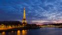 Eiffel tower paris sunset france europe wallpaper