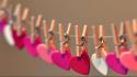 Hearts clothespin wallpaper