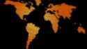 Maps world map simple black background wallpaper