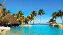 Swimming pools hotels islands resort relaxation sea wallpaper