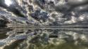 Water clouds landscapes nature reflections wallpaper