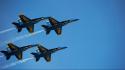 Blue aircraft us navy angels skyscapes formation flying wallpaper
