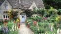 England garden cottage wallpaper