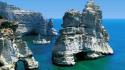 Landscapes ships islands greece milos rock formations wallpaper