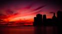 Sunset manhattan city skyline wallpaper
