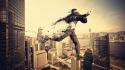 Unreal skyscapes photomanipulation cities fade jump skies wallpaper