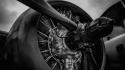 Aircraft grayscale propeller radial engine wallpaper