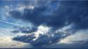 Clouds horizon seascapes caribbean sea sky wallpaper