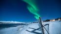 Landscapes winter snow fences aurora borealis lakes wallpaper