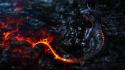 Lava smoke creatures artwork mythical magma ashes wallpaper