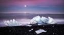 Nature beach stones icebergs sea shorelines wallpaper
