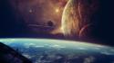 Outer space planets skies wallpaper