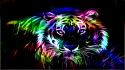 Tigers fractals fractalius glowing black background fractal wallpaper