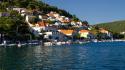 Dock houses europe boats croatia marina mediterranean sea wallpaper