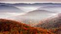 Mountains landscapes nature autumn forests hills fog wallpaper