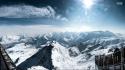Mountains snow sunlight french alps wallpaper