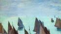 Paintings boats claude monet impressionism wallpaper