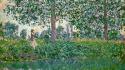 Paintings trees rivers claude monet impressionism wallpaper