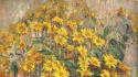 Vases claude monet yellow still life impressionism wallpaper