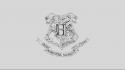 Minimalistic harry potter grayscale crests white background mascot wallpaper