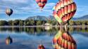 Nature colorado hot air balloons lakes reflections wallpaper