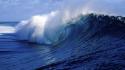 Ocean waves french polynesia panorama tahiti seascapes wallpaper