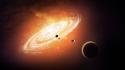 Outer space solar system planets spaceships artwork wallpaper