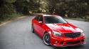 Red cars front mercedes benz c63 amg wallpaper
