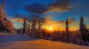 Clouds landscapes nature winter snow trees wallpaper