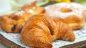 Food bread croissants french cake wallpaper