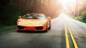 Lamborghini gallardo orange road speed wallpaper