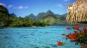 Landscapes nature french polynesia lagoon bora wallpaper