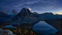 Mountains clouds landscapes canada lakes dawn summers wallpaper
